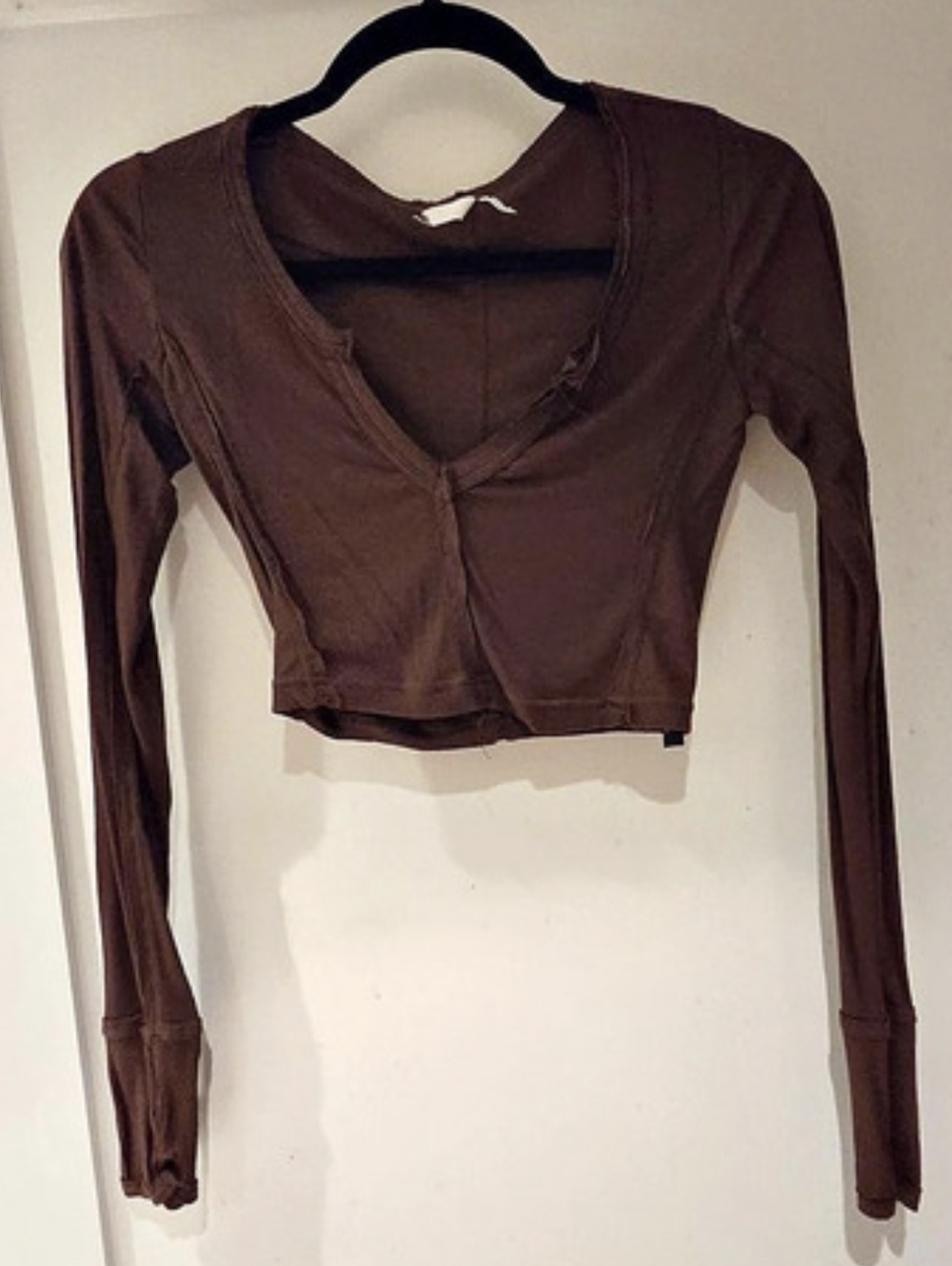 Out From Under Brown Long Sleeve Crop Top